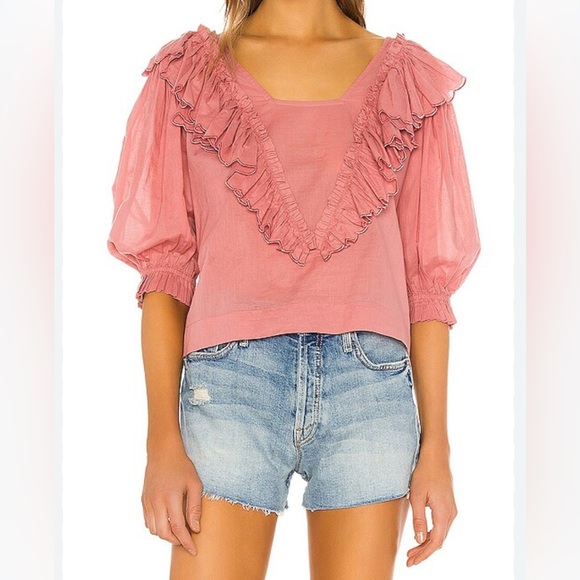 Innika Choo Pink Ruffled Women's Top, EUC, size 2. - Picture 1 of 4